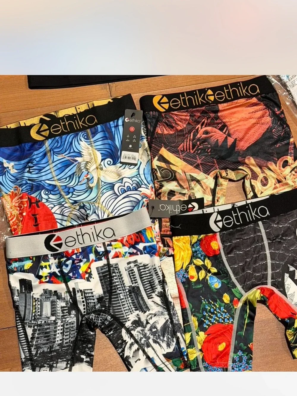 ethika Kids Mixed Color Graphic Boxer Shorts and Tees Pack large and small boys